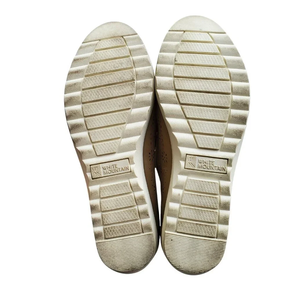 White Mountain Ballet Flats Rubber Platform Sole Tan Perforated Sporty Flats 7.5 - Picture 12 of 13